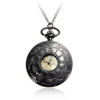 Vintage Roma Numerals Steampunk Bronze Quartz Pocket Watch (Intl)  