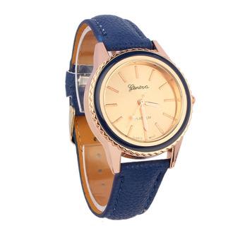 Vogue Women"s Men"s Unisex Faux Leather Analog Quartz Wrist Watch (Blue)  