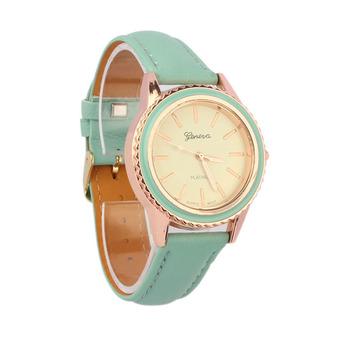 Vogue Women's Men's Unisex Faux Leather Analog Quartz Wrist Watch (Green)  