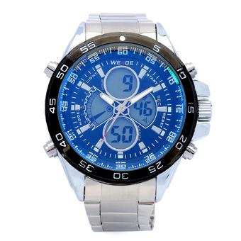 WEIDE WH-1103 Multi-Function Stainless Steel Analog + Digital Wrist Watch for Men (1 x SR626)-Blue  