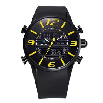 WEIDE WH-3402 Men' Army Diver Sport Wristwatch Luxury PU Rubber Strap LCD Back Light Military (Intl)  