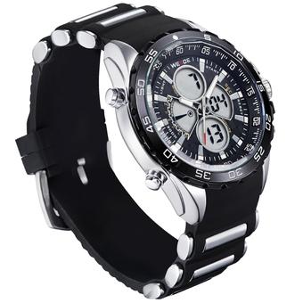 WEIDE WH1103 Men Sports Watches Silicon Band LCD Analog Digital (Black) (Intl)  