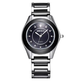 WEIQIN Genuine diamond circular fashion Korean Ladies Watch-Black Black (Intl)  