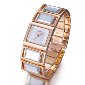 WEIQIN Women Fashion Casual Watches Steel Strip Gold Shell Dial 263006  