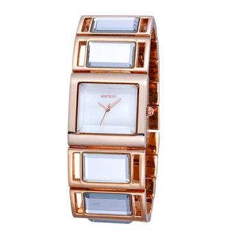 WEIQIN Women Fashion Casual Watches Steel Strip Gold White 263002  