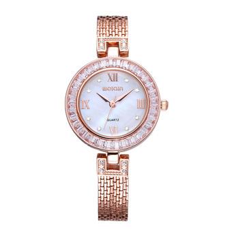 WEIQIN Women Fashion Casual Watches Steel Strip Gold White 261902  