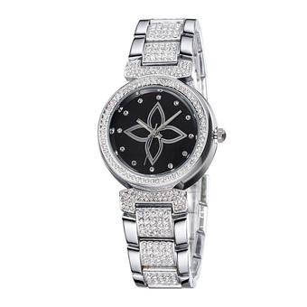 WEIQIN Women Fashion Casual Watches Steel Strip Silver Black 261602  