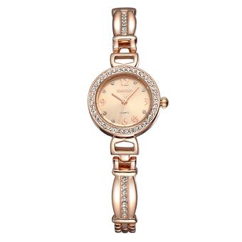 WEIQIN brand fashion women fashion watch diamond watch disc stereo clover stamp-Rose Gold (Intl)  