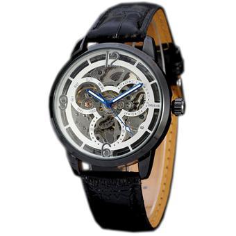 WINNER Casual Skeleton Automatic Mechanical Leather Strap Mens Dress Watch WW123 (Intl)  