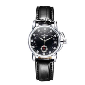 WINNER High Quality Lightweight Comfortable PU Leather Automatic Mechanical Watch Elegant Self-winding Analog Female OL Wristwatch with Sub-dial Calendar- Intl  