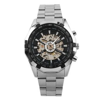 WINNER Men Skeleton Dial Automatic Mechanical Stainless Steel Watch (Black)- Intl  