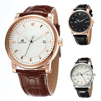 WINNER Men's U.S.A Automatic Mechanical Date Leather Sport Watch (Brown)- Intl  