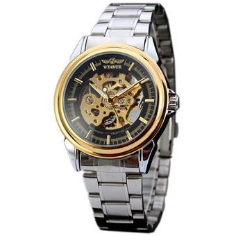 WINNER Silver Stainless Steel Automatic Mechanical Skeleton Men Wrist Watch WW310 (Intl)  