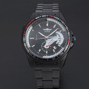 WINNER Stainless Steel Automatic Mechanical Date Mens Sport Wrist Watch Black WW266 (Intl)  