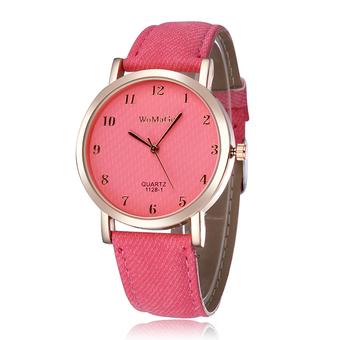 WOMAGE New Arrival Quartz Watch Women's Watch Fashion Casual Watch Leather Straps Wrist Watch-Pink  