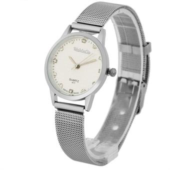 WOMAGE471 Gridding Alloy Diamonds Wristwatch Quartz Women Watch 471-10(Silver) (Intl)  