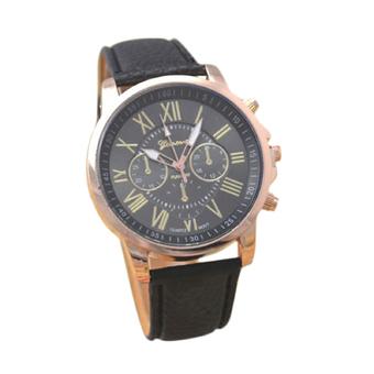 Watch Women Fashion Geneva Roman Numerals Faux Leather Band Analog Quartz Wrist Watch (Intl)  