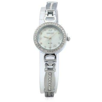 WeiQin 2615 Women Quartz Wristwatch Stereo Rhinestone Four Leaf Clover Print (White) - Intl  