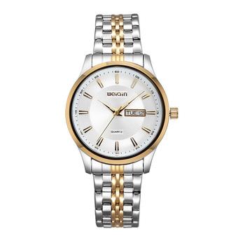 WeiQin Women Casual Business Watches Steel Strip Gold White 507602  