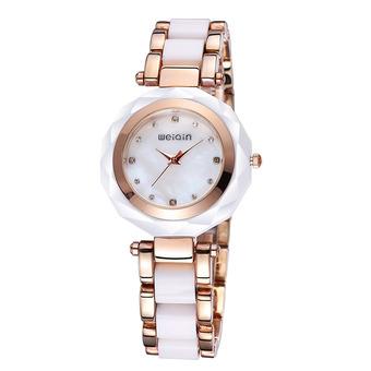 WeiQin brand ladies watch Imitation Ceramic fashion bracelet watch-Gold White Gold (Intl)  