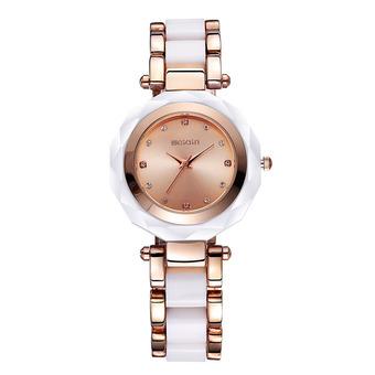 WeiQin brand ladies watch Imitation Ceramic fashion bracelet watch-Gold White White (Intl)  