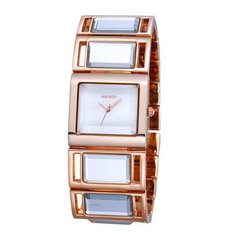 Weiqin Luxury Hardlex Gold Mirror Strap Women's Bracelet Watches Colorful Shell Square Dial Fashion Watch Lady Relogio Feminino?Gold Shell Dial  