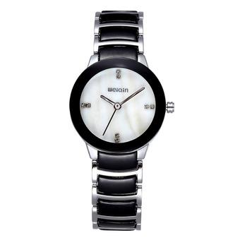 Weiqin fashion ladies watch dial Bracelet Watch Imitation Ceramic Shell-Black White (Intl)  