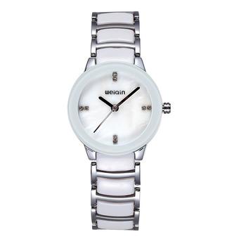 Weiqin fashion ladies watch dial Bracelet Watch Imitation Ceramic Shell-White White (Intl)  