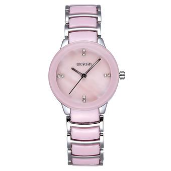 Weiqin fashion ladies watch dial Bracelet Watch Imitation Ceramic Shell-Pink Pink (Intl)  