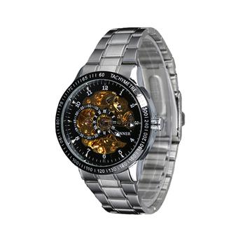 Winner Mechanical Stainless Steel Automatic Hollow Watch Sliver Color (Intl)  