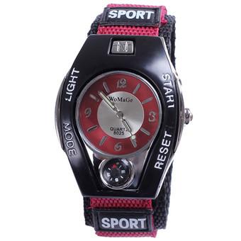 WoMaGe 8025 Compass Canvas Belt Watches (Red) (Intl)  