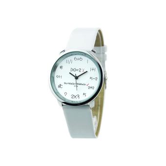 WoMaGe 8834 Unisex Watches Casual Solid Faux Leather Band (White)  