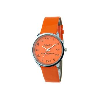 WoMaGe 8834 Unisex Watches Casual Solid Faux Leather Band (Orange)  