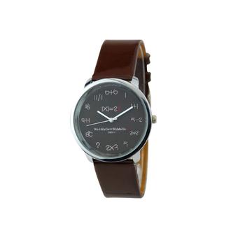 WoMaGe 8834 Unisex Watches Casual Solid Faux Leather Band (Brown)  