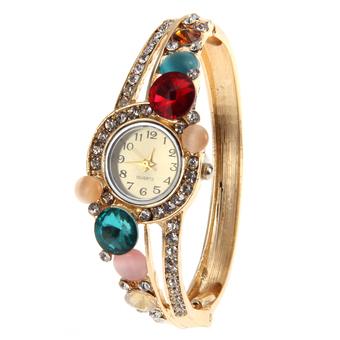 Women Fashion Bangle Crystal Flower Bracelet Analog Quartz Watch NO.4 (Intl)  