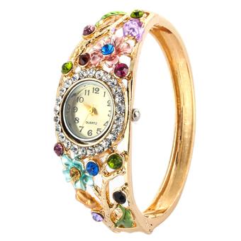 Women Fashion Quartz Watch Crystal Bracelet Round Dial Dress Watches NO.5 (Intl)  