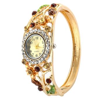 Women Fashion Quartz Watch Crystal Bracelet Round Dial Dress Watches NO.1 (Intl)  