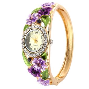 Women Fashion Quartz Watch Crystal Round Dial Dress Watches 5 Colors NO.4 (Intl)  