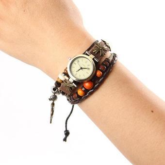 Women Fashion Retro Watch with Leather Strap (Intl)  