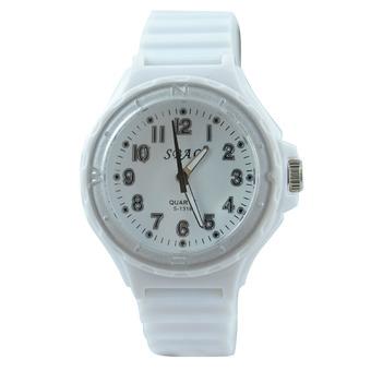 Women Men Couple Waterproof Silicone Watch Quartz Analog Sports Wristwatch White  