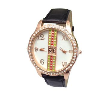 Women's Black PU Leather Watch  