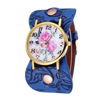 Women's Dark Blue Leather Strap Watch  