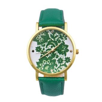 Women's Dark Green Leather Strap Watch  