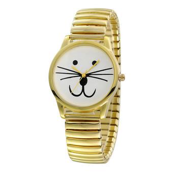 Women's Gold Elastic Strap Watch  