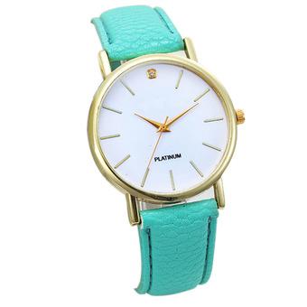 Women's Green Leather Band Wrist Watch  