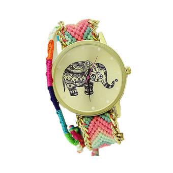 Women's Multicolor Fabric Strap Watch  