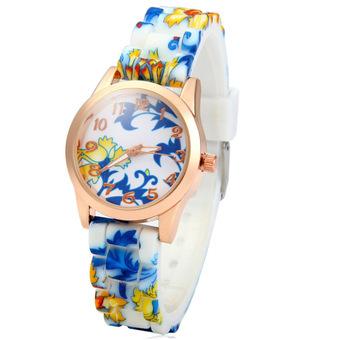 Women's Multicolor Silicone Strap Watch  