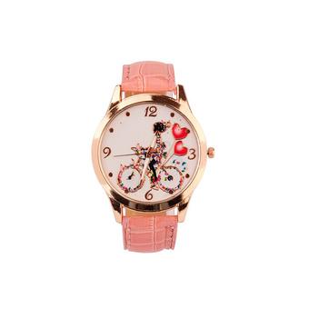 Women's Pink Leather Band Strap Watch 60BL021 - Intl  