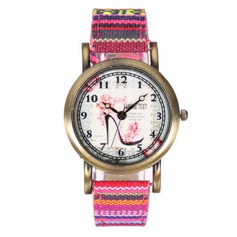 Women's Retro Nylon Weave Strap Wrist Watch  