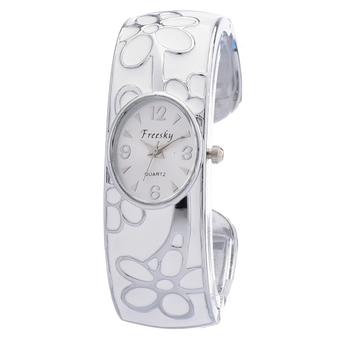 Women's Steel Quartz Wrist Bangle Watch (White) (Intl)  